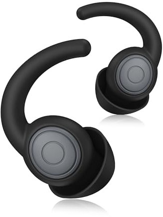 Ohrstöpsel zum Schlafen, 2 Paar, 38 dB höchste NRR-Noise Cancelling, Silikon-Ohrstöpsel zum Schlafen, wiederverwendbare Ohrstöpsel für Schlaf, Reisen, Konzerte, Arbeit (schwarz, S/L)