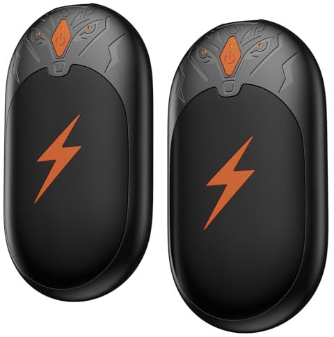 Handwärmer Elektrisch 2 Pack, Taschenwärmer Wiederaufladbar, Tragbare Heizung 8000mAh, 3 Heizmodi, Up to 24 hrs, Wiederverwendbar USB Hand Warmers für Outdoor im Winter - Schwarz