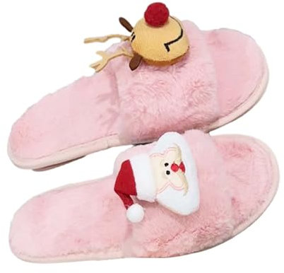 Generico Donna con Pelo Pantofole Donna Barefoot Rosa Pantofole da Donna Invernali Fondo Piatto Antiscivolo Punta Peluche Caldo e Confortevole Tinta Unita Donna Estive Flip Flop Bambina (Pink, 36-37)