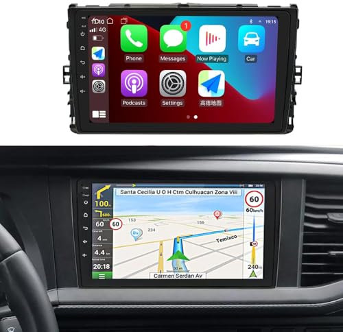9 Zoll Touchscreen GPS Navigationsgerät für Auto,Wireless CarPlay und Android Auto Display,Mirrorlink/Bluetooth/WiFi/FM/RDS Radio Stereo/Navigation/Sprachsteuerung