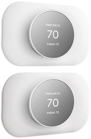 Wall Plate Cover - Compatible with Google Nest Thermostat Accessory 2020 - Trim Kit, Easy Installation - Snow ( 2 Pack)