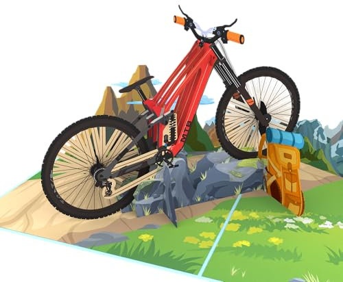 LIMAH® Pop Up Karte Fahrrad - Geburtstagskarte Mountainbike für Radfahrer, Geschenkidee zum Geburtstag für Mann und Frau - Geldgeschenk, Gutschein für Fahrradtour, MTB oder E-Bike