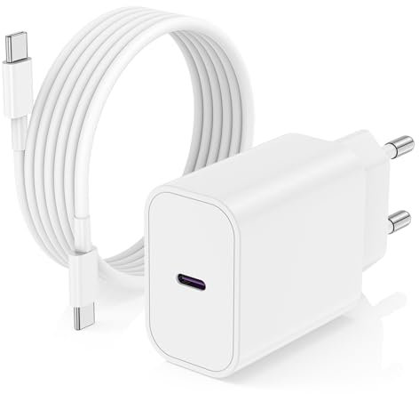 Caricatore iPhone 16 15, 20W Caricabatterie Rapido con 2M Cavo per iPhone 16 Pro Max/16/15 Plus/15 Pro Max, iPad 12.9/11 inch/Air/Mini Tipo C Cavetto Ricarica Apple Originale USB C Carica Batteria