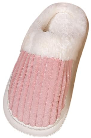 pantoffeln damen leder mit fussbett sommer, Slipper Damen Winter Hauspantoffeln Filzpantoffeln Weiches Warme Slippers Hausschlappen Non-Slip Kuschelige Hausschuhe Pantoffeln Flauschige Bequeme
