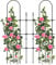 COSTWAY 146 x 186cm Garden Trellis, Metal Decorative Garden Fence with Sharp Ground Stakes, Rustproof Metal Plant Support Frame for Potted Plants Climbing Rose Vines Tomato