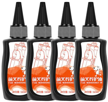 Huile D'Amortisseur Pour Fourche De VTT, Lubrifiant De Suspension Pour Fourche De Vélo Avec Résistance À Haute Température, Huile D'entretien De Vélo, 60 ml (paquet de 4)