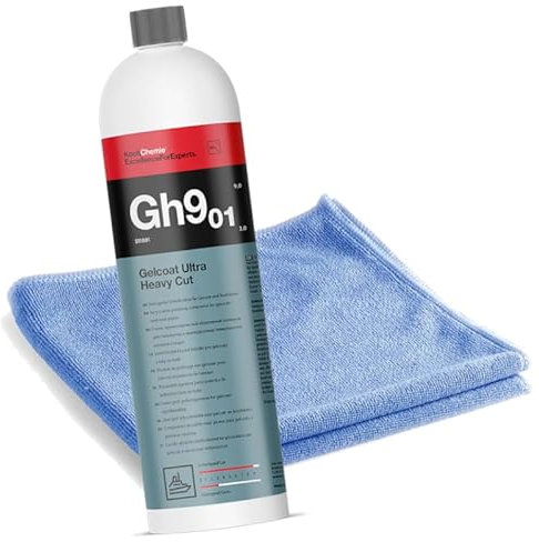 ChimpTools - Koch Chemie Marine Gh9.01 Gelcoat Ultra Heavy Cut - sehr grobe Schleifpolitur| Gelcoatpolitur | Bootspolitur | Yachtenpolitur | GFK Glanzpolitur | Marine Politur 1L + Poliertuch