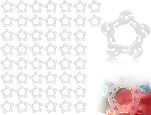 Emezddo 50 Stück Ballon Clips,Mehrzweck Luftballon Plastik Verbinder,Hochzeit Bogen Halterung Schnalle für Geburtstagsfeiern,Hochzeitsarrangements,Festfeiern und Eventdekorationen(Weiß)