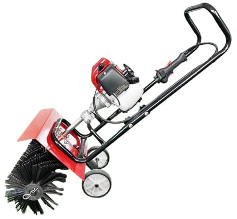 Power Broom Handheld Lawn Sweeper Artificial Plastic Brush Large Cleaning Area