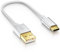 deleyCON 15cm USB-C Cable - Cable de Carga Cable de Datos - Nylon + Metal Plug - USB C a USB A - Compatible con Apple Samsung Google Huawei Xiaomi Tablet Laptop PC - Plata