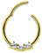 Piercing Ring Smooth Segment Clicker mit Stein, PVD Gold in 1,2 x 6 mm