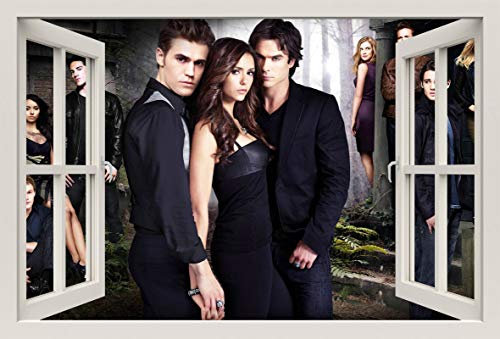 Unified Distribution The Vampire Diaries - Wandtattoo mit 3D Effekt, Aufkleber für Wände und Türen Größe: 92x61 cm, Stil: Fenster