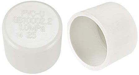 sourcing map 25mm PVC Pipe Cap Fitting, Slip Socket External End Caps 10 Pcs