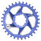 Funn Solo DX Plato Estrecho Ancho para Cadena de 9-12 Velocidades, Compatible con Bielas de Montaje Directo SRAM, Desplazamiento de 3mm, Plato de Cadena de Velocidad Única (28 Dientes, Azul)