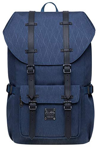 KAUKKO Laptop-Rucksack, funktionelle Outdoor-Tasche für Reisen & Camping, Studentenrucksack für Studenten, Blau [Ep5-18], 28 x 16 x 47 cm, Tagesrucksäcke