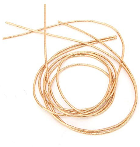 Alambre de metal francés, material de bordado redondo liso de cobre bordado a mano alambre de metal fino para la fabricación de abalorios (oro oscuro)