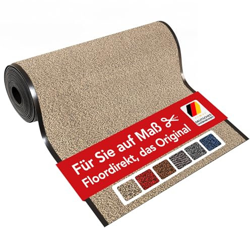 KARAT Schmutzfangmatte Sky - Türmatte mit meliertem Flor für den Eingangsbereich (90x250 cm, Beige)