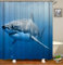 Chickw1 Duschvorhang Wasserdicht Anti-Schimmel 3D Meerestiere Drucken Polyester Bad Vorhang mit 12 Duschvorhangringe für Badezimmer Decor (180x200cm,Blauer Hai)