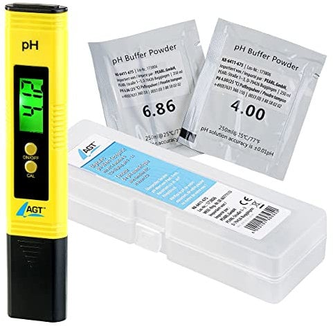 AGT pH Messgerät: Digitales pH-Wert-Testgerät mit ATC-Funktion & LCD-Display, pH 0-14 (pH Messer, pH Wert Messer, Digitaler Wertmesser)