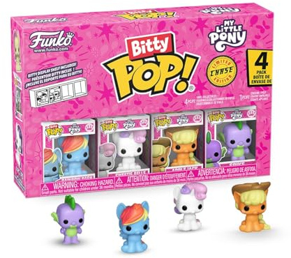 Funko Bitty POP! 4 Pack: My Little Pony & More (1 in 6 Chase Chance) | Offizieller Fanartikel und Merch - Winzige Mini Figuren mit Display Regal - Tortendeko, Mitgebsel und Wichtelgeschenk