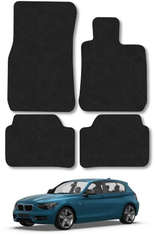 Compatible with BMW 1 Series (2011-2019) [Hatchback] Carpet Car Mats | Black Edge Trim Tailored Fit Floor Mats Full Coverage Protection Accessories Easy Clean Anti Slip Made in the UK