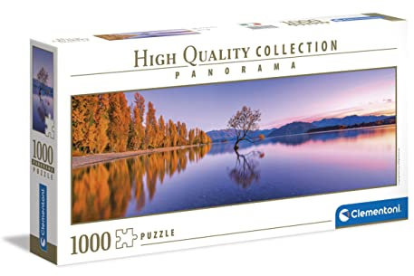 Clementoni 39608 Panorama Lake Wanaka Tree – Puzzle 1000 Teile ab 9 Jahren, Erwachsenenpuzzle mit Panoramabild, Geschicklichkeitsspiel für die ganze Familie, ideal als Wandbild