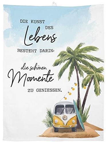GRUSS & CO Geschirrtuch Motiv Momente | Baumwolle, 60 cm x 45 cm, farbiger Motivdruck | Geschenk, Küche, Kochen, Grillen | 47107