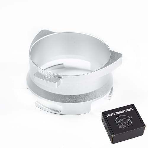 Generic CreepyParty Kaffee Dosierring 54mm Espresso Kaffee Accessrioes Dosiertrichter mit Aluminium für Sage Delonghi Breville Siebträger, Silber