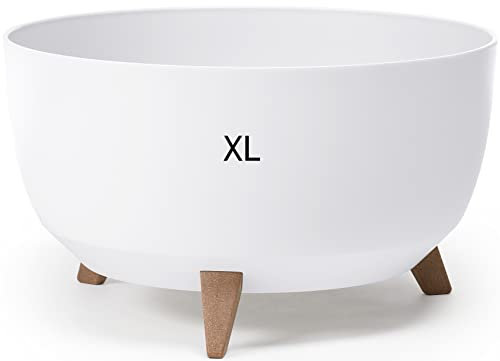 Blumentopf mit Füßen aus Kunststoff Schale mit Einsatz in Weiß, H: 27 cm, D: 47 cm, Größe XL