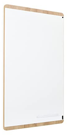 Rocada Natural | Whiteboard mit Holzrahmen 115 x 75 cm | Magnettafel aus lackiertem Stahl und Stiftablage | Magnetisch und trocken Abwischbar | Board in Hoch- und Querformat | Weiß