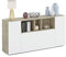 Dmora - Paterson Sideboard, Wohnzimmer-Sideboard, Wohnzimmer-Buffet mit Fächern, TV-Ständer, moderner Kleiderschrank mit 3 Türen, 150 x 41 x 76 cm, Weiß und Eiche
