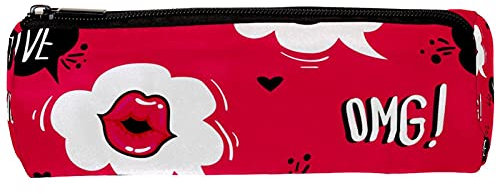 Federmäppchen Federmäppchen Mit Mittlerem Frauenmund Omg Love Cloud Red Mit Reißverschlüssen Schreibwaren Organizer Aufbewahrung Büro Schulgeschenk Für College 19x7,5x3,8cm