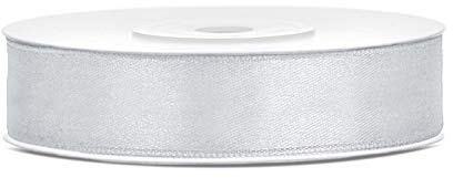 Satinband Polyester Schleifenband Seidenband Geschenkband 6/12/25/38/50/100 mm x 25 m (Größe 12mm x 25m - Farbe Grau)