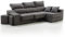 Sofá Chaise Longue Loki Derecha 4 Plazas Gris Marengo Sistema de Limpieza ACUALINE Arcón 2 Puffs Asientos Extensibles Tejido Desenfundable