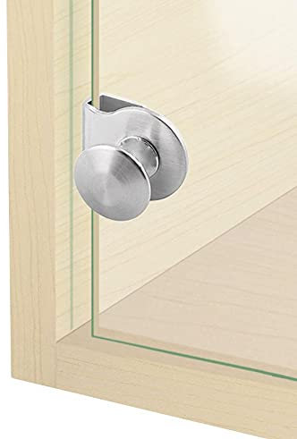 4 x Glastürgriff aus Edelstahl | Ziehgriff für Glastür - Befestigung mit Schrauben [ohne Bohren] - Türgriffe für Glasschränke, Schubladen & Vitrinen | Glastürknauf | Dusch Tür Griff | Türstärke 5-8mm