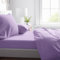 Tex family Juego de sábanas de suave microfibra color liso lila para cama de matrimonio 2 plazas no planchar