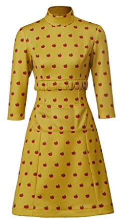 Mr Fox Cosplay Mrs Fox Kostüm Kleid, gelb, X-Groß
