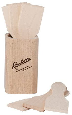 LOT DE 8 SPATULES À RACLETTE DANS SON POT EN BOIS IDEE CADEAU