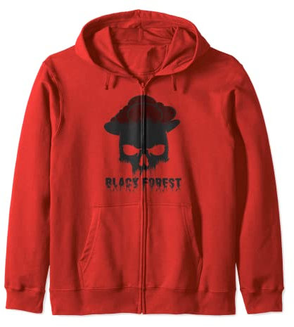 Schwarzwälder Bollenhut Totenkopf statt Kuckucksuhr Kapuzenjacke