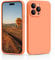 CALOOP Slim-Fit for iPhone 14 Pro Max Case,Sturdy Shockproof Hard Frame Cover with Anti-Scratch Microfiber Lining,Skin Soft Liquid Silicone,Full Protection for Screen and Camera Lens(Kumquat Orange)