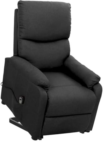 vidaXL Aufstehsessel, Elektrischer Sessel mit Aufstehhilfe, Relaxsessel mit Liegefunktion, Verstellbarer Fernsehsessel Liegesessel, Dunkelgrau Stoff
