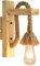 Lumisense - Applique murale design rétro, corde de chanvre en bois, lampes de chevet pour hôtel de couloir, luminaires muraux intérieurs, ampoule E27 Edison à lumière chaude 5W Non inclus