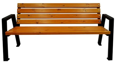 Primario Grande Gartenbank Wetterfest Holz 175cm - Holzbank Outdoor Pulverbeschichtet - Parkbank aus Skandinavische Fichte - Geschliffene Bretter - Bank mit Solider Rahmen (Moderno, Pinia)