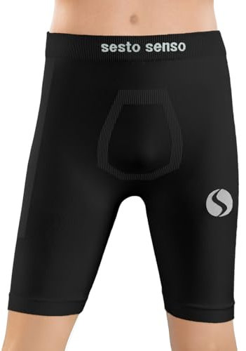 sesto senso Unterziehhose Kinder Jungen Radlerhose Radhose Kurz Unter Shorts Sport Eng 2XS/XS Schwarz Nero