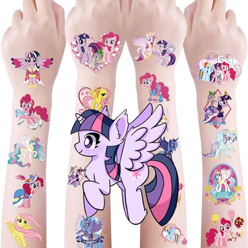 Kinder Tattoos, 8 Blätter Einhorn Temporäre Tattoo Aufkleber Set für Mädchen Jungen Wasserdicht Kindertattoos Geschenk für Kinder