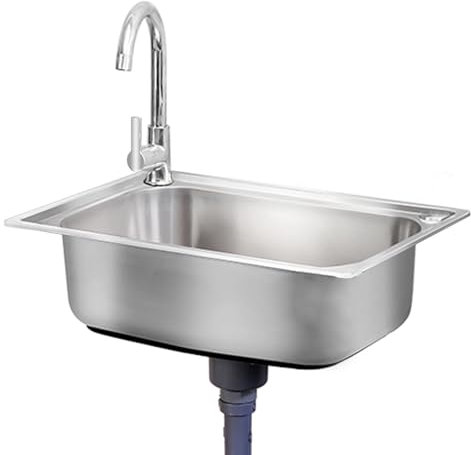 Fregadero De Cocina De Acero Inoxidable Fregaderos De Cocina Un Seno Fregadero Bajo Encimera, Para Fregadero Comercial Restaurante Cocina Garaje, Fácil De Instalar (48x35cm)