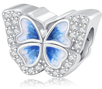Pandora Charms Schmetterling 925 Sterling Silber Anhänger 5A Zirkonia Schmetterling Charm Anhänger für Armband Europäische Bead Charms Schmuck Geschenke für Damen