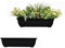 SIDSONS 4 X Plastic Garden Trough Long Window Planter Flower Box Plastic Vegetable Planters Flower Pot Herb Planter Box Windowsill Patio Garden Home Decor Black 60CM, BL-6-0