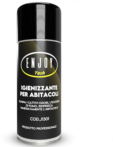 ENJOY TECH - Spray Igienizzante Monouso 400 ml per Sanificazione Completa Auto, Van e Camper | Elimina Odori e Microrganismi | Fragranza Delicata | Made in Italy | Uso Professionale e Domestico