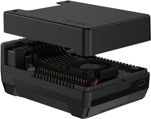 Argon Neo 5 M.2 NVMe PCIe Gehäuse für Raspberry Pi 5, Raspberry Pi 5 Gehäuse aus Aluminium mit integriertem Lüfter
